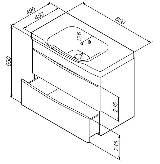 Тумба с раковиной подвесная, 80 см AM.PM M80-FHX0802V-WC0802-38 Like M80-FHX0802V-WC0802-38 фото