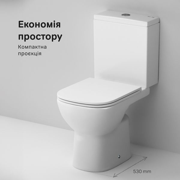 Безобіковий унітаз-компакт Am.Pm Pride FlashClean CPA8900SC (з сидінням) CPA8900SC фото