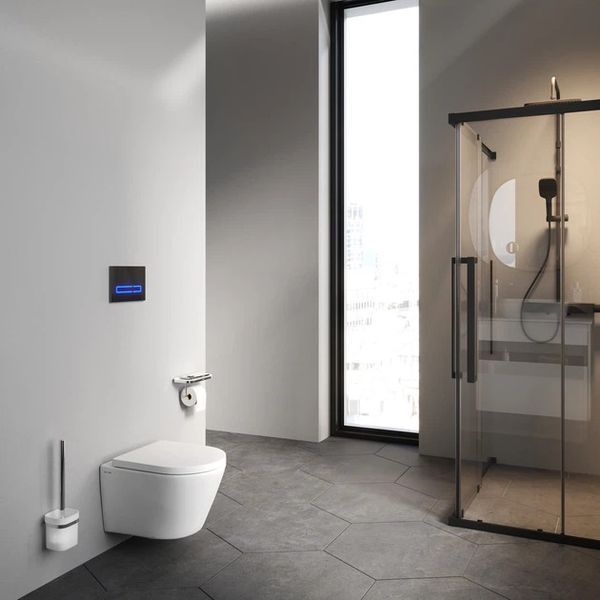 Безободковый подвесной унитаз Am.Pm Flash AquaSpin CNA1901SC (воронкообразный, с сиденьем) CNA1901SC фото