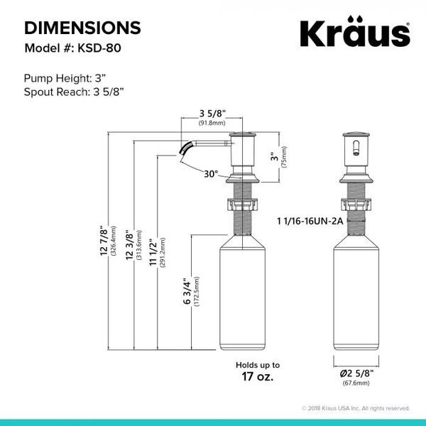 Дозатор для моющего средства KRAUS KSD-80SFS KSD-80SFS фото