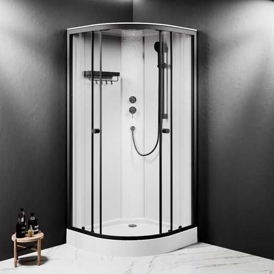 #1619　軽壁掛け鏡90x40cm黒 Купить Душевая кабина AM.PM X-Joy 90x90, профиль черный матовый