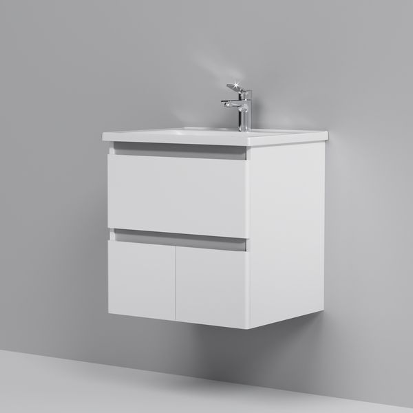Тумба с раковиной, подвесная, 55 см, 1 ящик, 2 дверцы AM.PM M85-FHX0553-WC0553WG38 X-Joy M85-FHX0553-WC0553WG38 фото