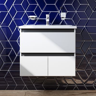 Тумба с раковиной, подвесная, 65 см, 1 ящик, 2 дверцы AM.PM M85-FHX0653-WC0653WG38 X-Joy M85-FHX0653-WC0653WG38 фото