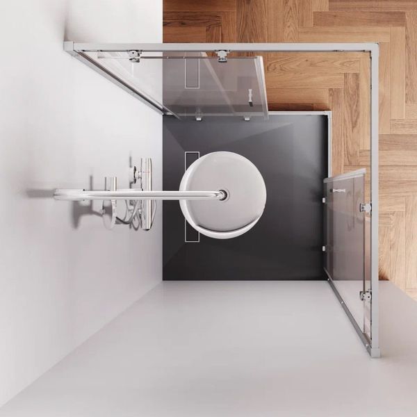 Душова кабіна Am.Pm Gem Square Slide W90UG-403-9090MT (90x90 см, прозоре скло, профіль матовий хром) W90UG-403-9090MT фото