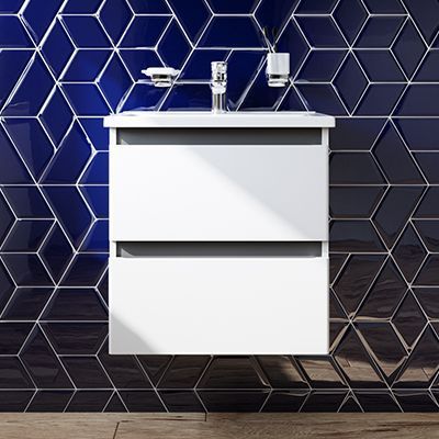 Тумба с раковиной, подвесная, 55 см, 2 ящика AM.PM M85-FHX0552-WC0552WG38 X-Joy M85-FHX0552-WC0552WG38 фото