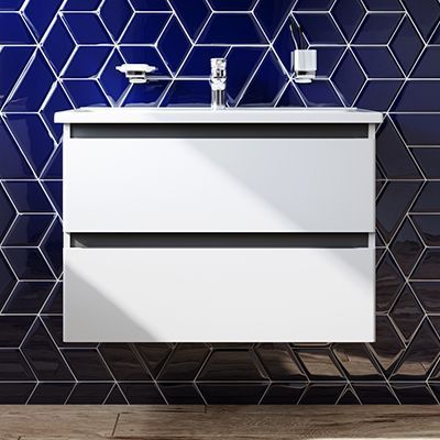 Тумба с раковиной, подвесная, 80 см, 2 ящика AM.PM M85-FHX0802-WC0802WG38 X-Joy M85-FHX0802-WC0802WG38 фото