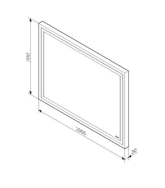 Дзеркало з LED-підсвіткою по периметру, 100 см AM.PM M91AMOX1001WG38 GEM M91AMOX1001WG38 фото