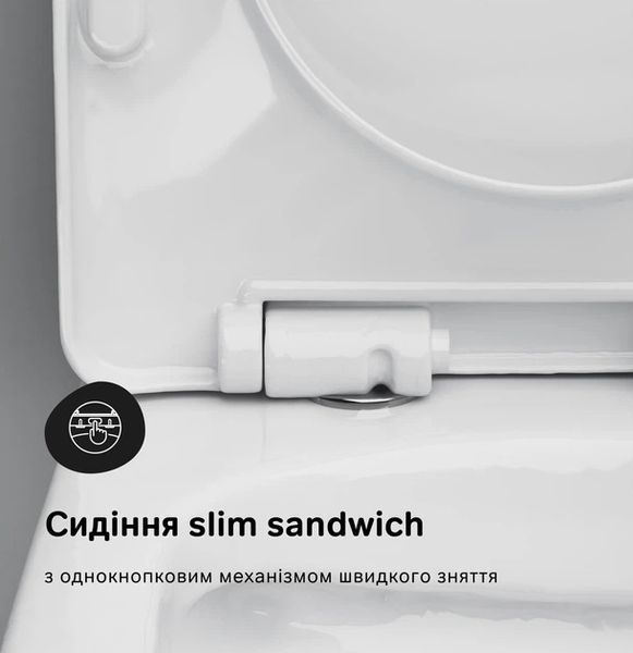 Безободковый подвесной унитаз Am.Pm X-Joy S C85A1703SC (с сиденьем) C85A1703SC фото