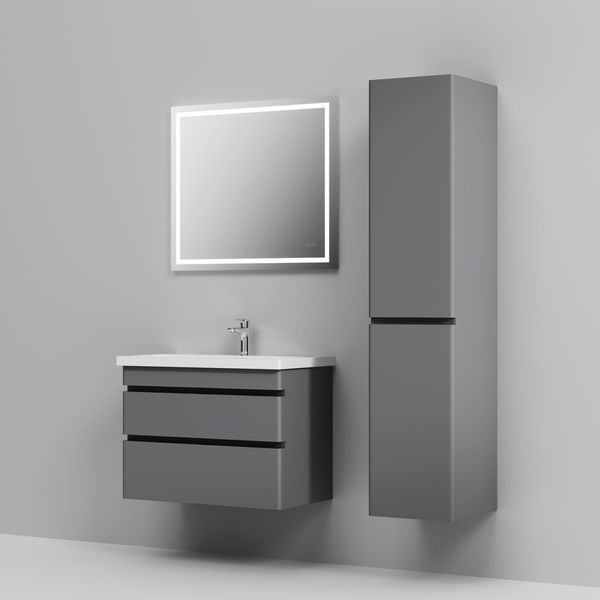 Тумба з раковиною, підвісна, ящики, 75 см, графіт матовий M93A-FHX0752-WC0752GM38 M93A-FHX0752-WC0752GM38 AM.PM Hit M93A-FHX0752-WC0752GM38 фото