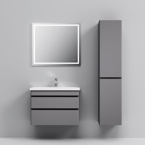 Тумба з раковиною, підвісна, ящики, 75 см, графіт матовий M93A-FHX0752-WC0752GM38 M93A-FHX0752-WC0752GM38 AM.PM Hit M93A-FHX0752-WC0752GM38 фото