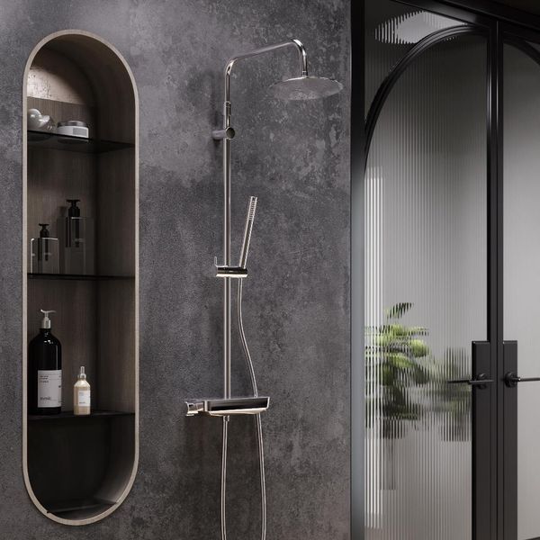 Душова система з термостатом Damixa Scandinavian Pure 936750000 (з полицею) 936750000 фото