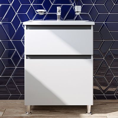 Тумба с раковиной, напольная, 65 см, 2 ящика AM.PM M85-FSX0652-WC0652WG38 X-Joy M85-FSX0652-WC0652WG38 фото