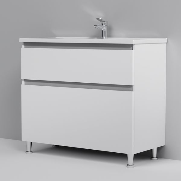 Тумба с раковиной, напольная, 100 см, 2 ящика AM.PM M85-FSX1002-WC1002WG38 X-Joy M85-FSX1002-WC1002WG38 фото