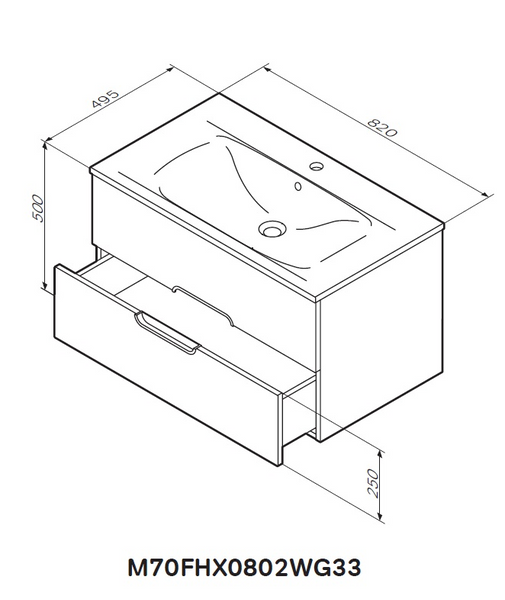 Тумба с раковиной подвесная, 80 см AM.PM M70-FUX0802-WC0802-38 Spirit M70-FUX0802-WC0802-38 фото