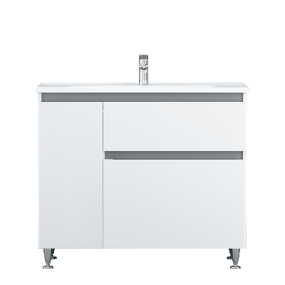 Тумба с раковиной, напольная, 100 см, левая, 2 ящика AM.PM M85-FSL10026-WC10026WG38 X-Joy M85-FSL10026-WC10026WG38 фото