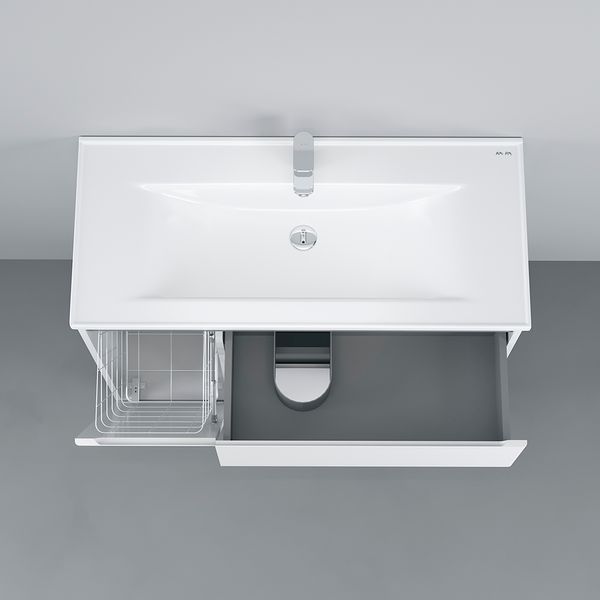 Тумба с раковиной, напольная, 100 см, левая, 2 ящика AM.PM M85-FSL10026-WC10026WG38 X-Joy M85-FSL10026-WC10026WG38 фото