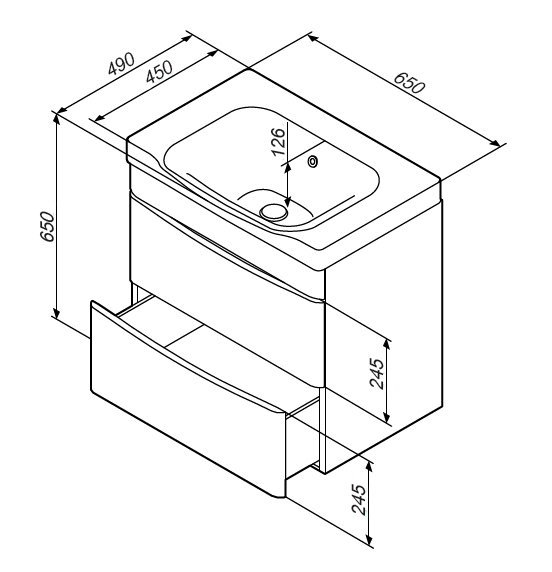 Тумба с раковиной подвесная, 65 см AM.PM M80-FHX0652-WC0652-38 Like M80-FHX0652-WC0652-38 фото